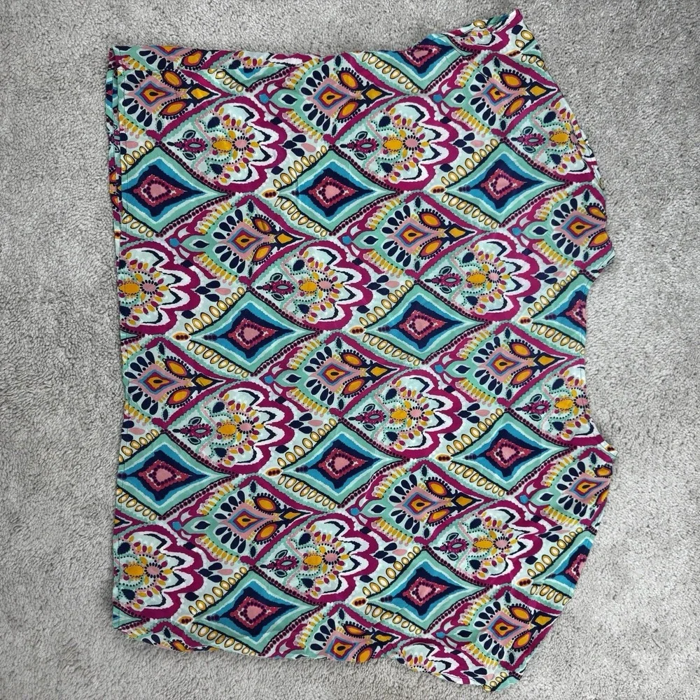 Lilly Pulitzer Silk Crown Jewels Trace Cold Shoulder Top Oversized Preppy XS - Picture 5 of 7